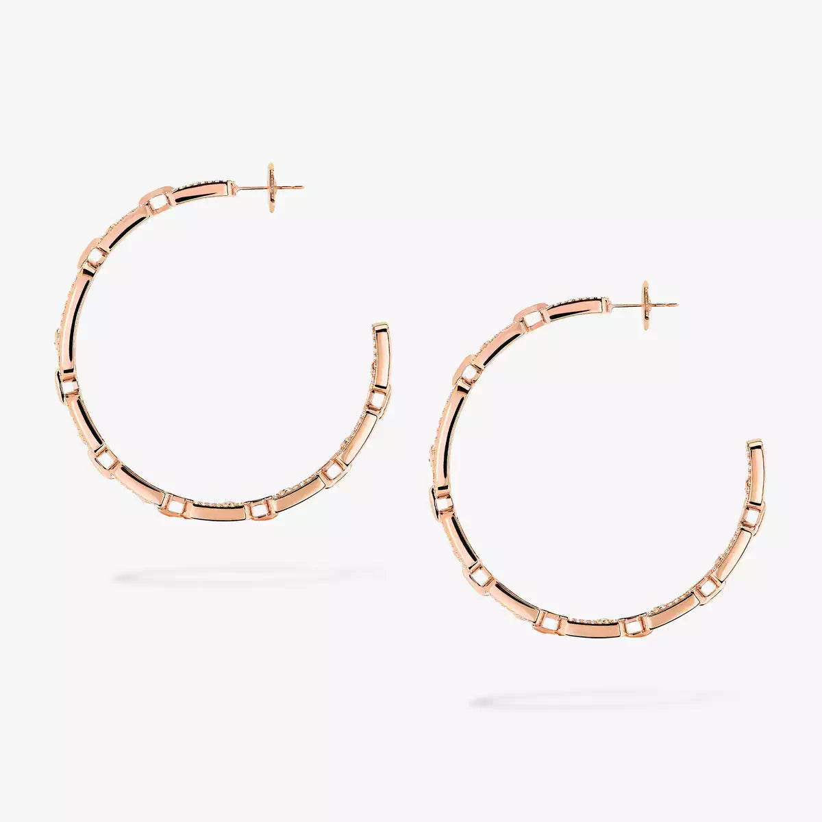 [Super CiCi]Move Link Diamond Hoop Earrings