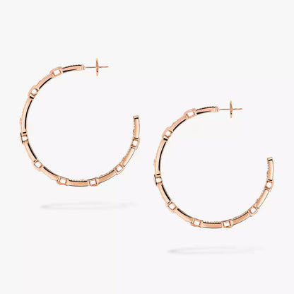 [Super CiCi]Move Link Diamond Hoop Earrings