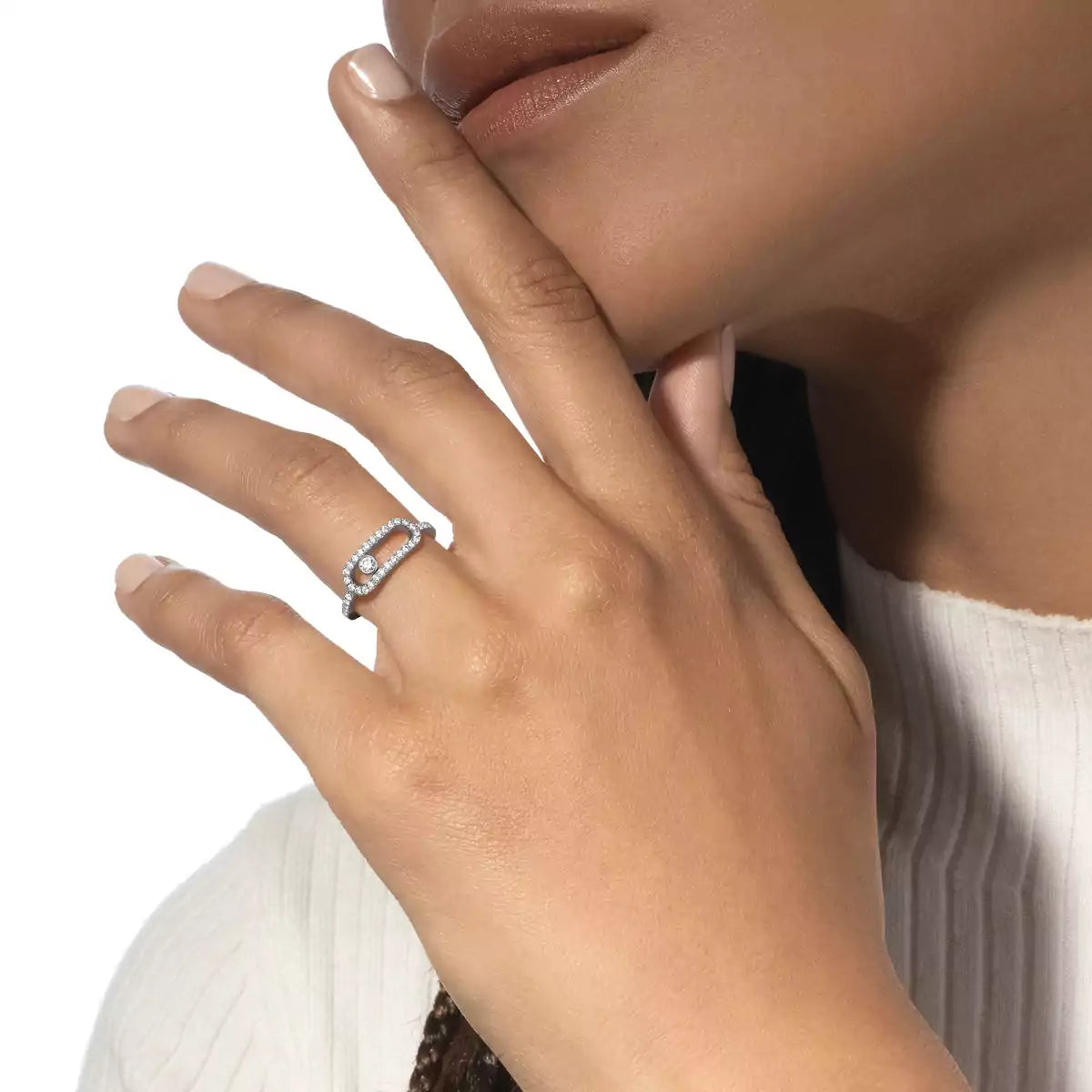 [Super CiCi]Move Uno Diamond Ring in Gold
