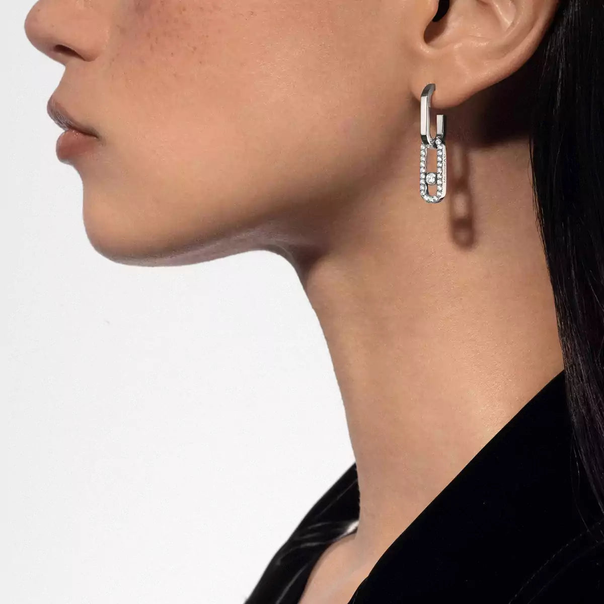 [Super CiCi]Move Link Diamond Earrings