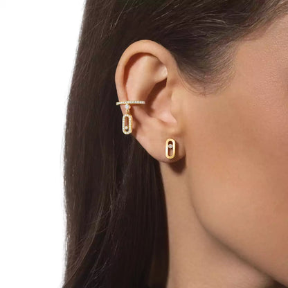 [Super CiCi]Move Uno Diamond Stud Earrings