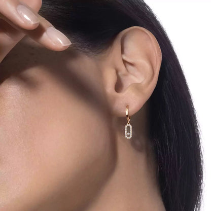 [Super CiCi]Move Uno Single Diamond Hoop Earring