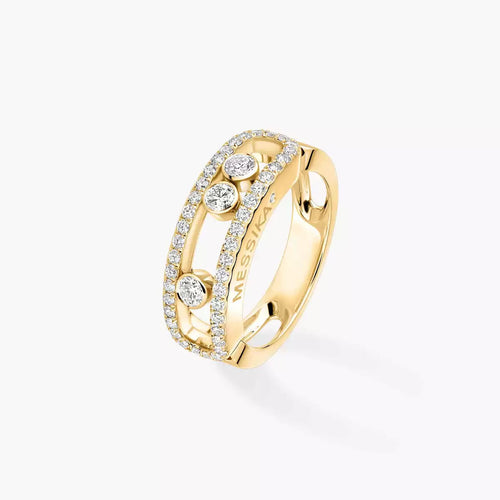 [Super CiCi] Move Gold Diamond Pave_ Ring