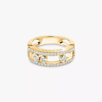 [Super CiCi] Move Gold Diamond Pave_ Ring