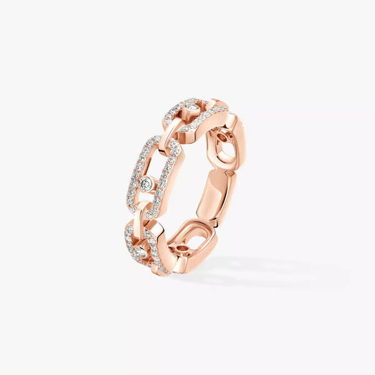 [Super CiCi]Move Link Pave_-Set Diamond Ring in Gold