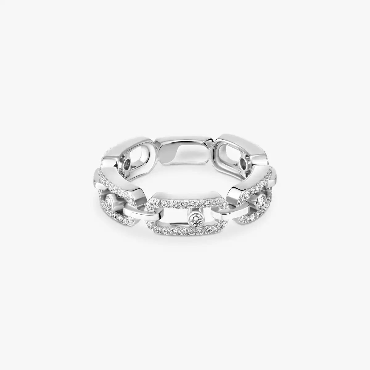 [Super CiCi]Move Link Pave Set Diamond Ring