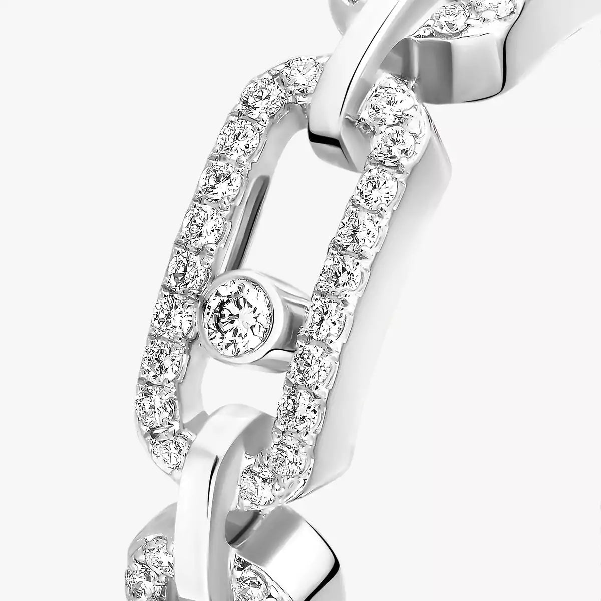 [Super CiCi]Move Link Pave Set Diamond Ring