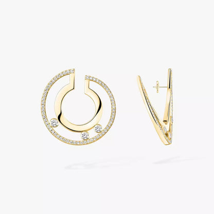 [Super CiCi] Move Romane Small Diamond Hoop Earrings