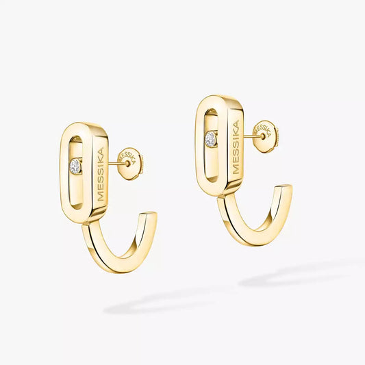 [Super CiCi]Diamond Mini Hoop Earrings Move Classique