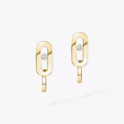 [Super CiCi]Diamond Mini Hoop Earrings Move Classique
