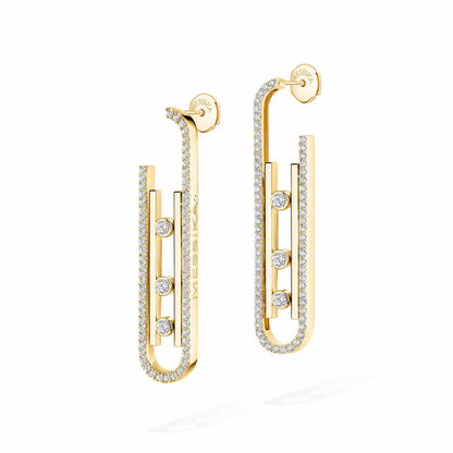 [Super CiCi]Diamond Pendant Earrings Move 10Th