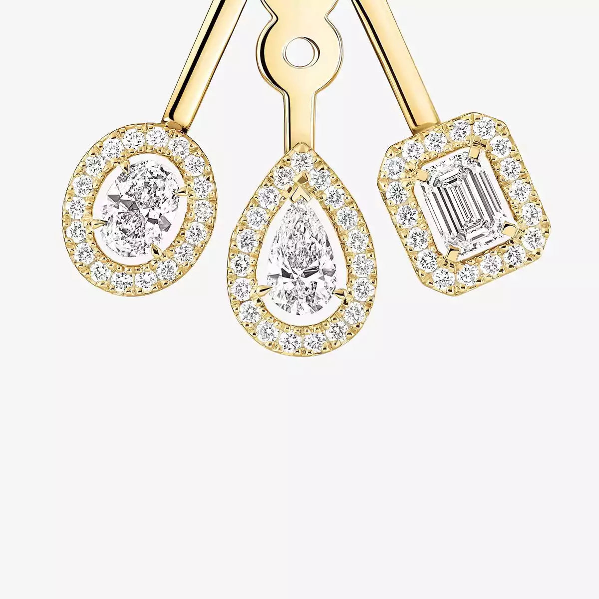 [Super CiCi] My Twin Trio  Diamond Earrings