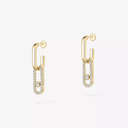[Super CiCi]Move Link Diamond Earrings