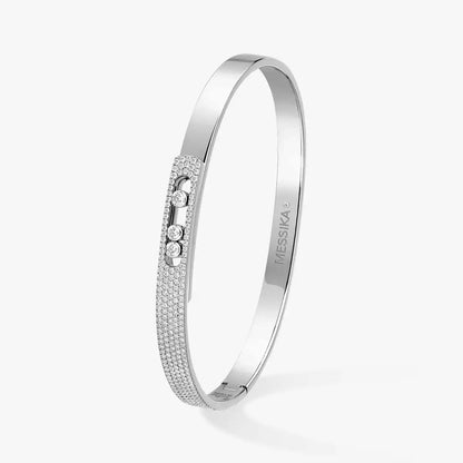 [Super CiCi]Move Noa Rose Gold Pav¨¦ Diamond Bangle Bracelet
