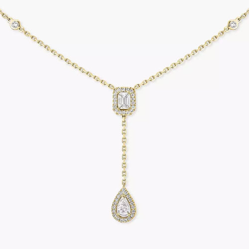 [Super CiCi]Gold Diamond Tie Necklace