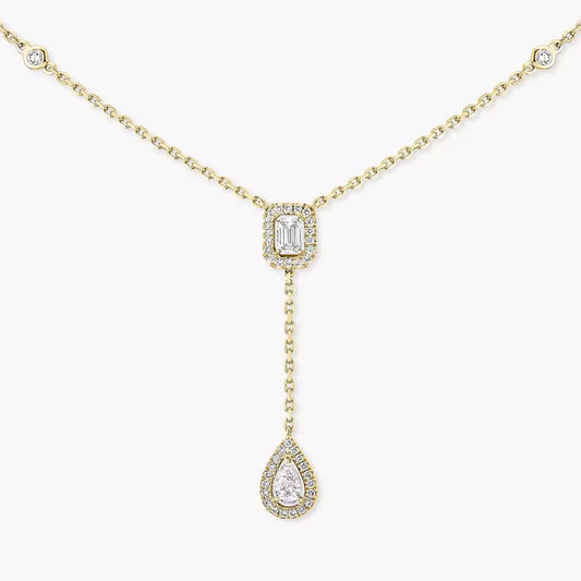 [Super CiCi]Gold Diamond Tie Necklace