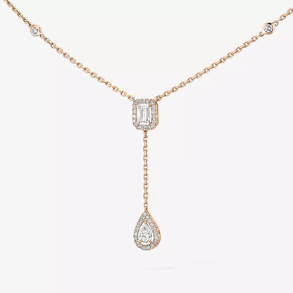 [Super CiCi]Gold Diamond Tie Necklace