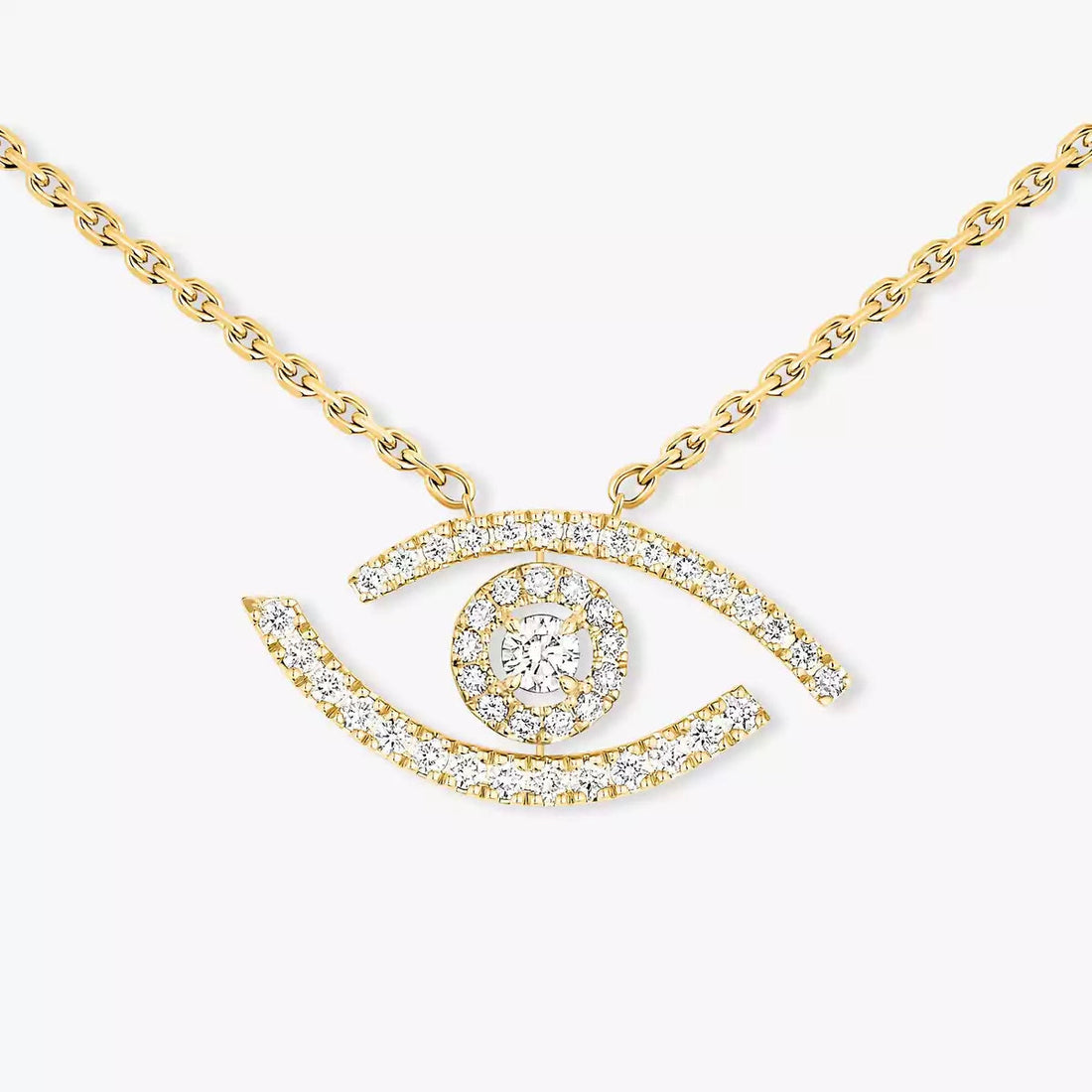 [Super CiCi]Pave_ Diamond Necklace Lucky Eye