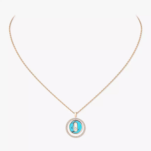 [Super CiCi]Lucky Move Diamond Necklace in Rose Gold and White Mother-of-Pearl