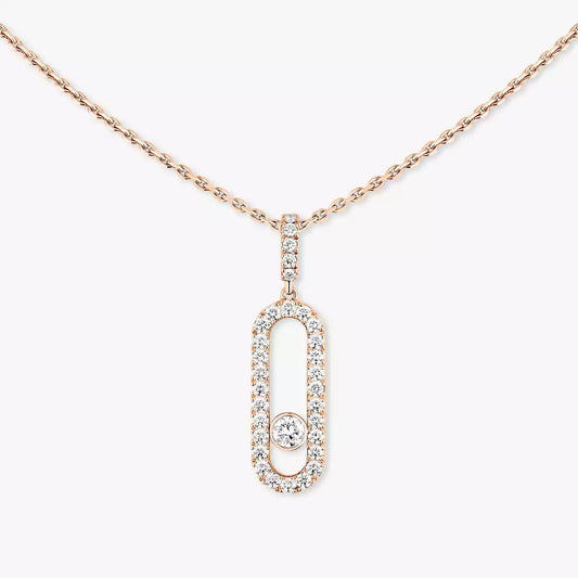[Super CiCi]Move Uno Diamond Necklace in Rose Gold