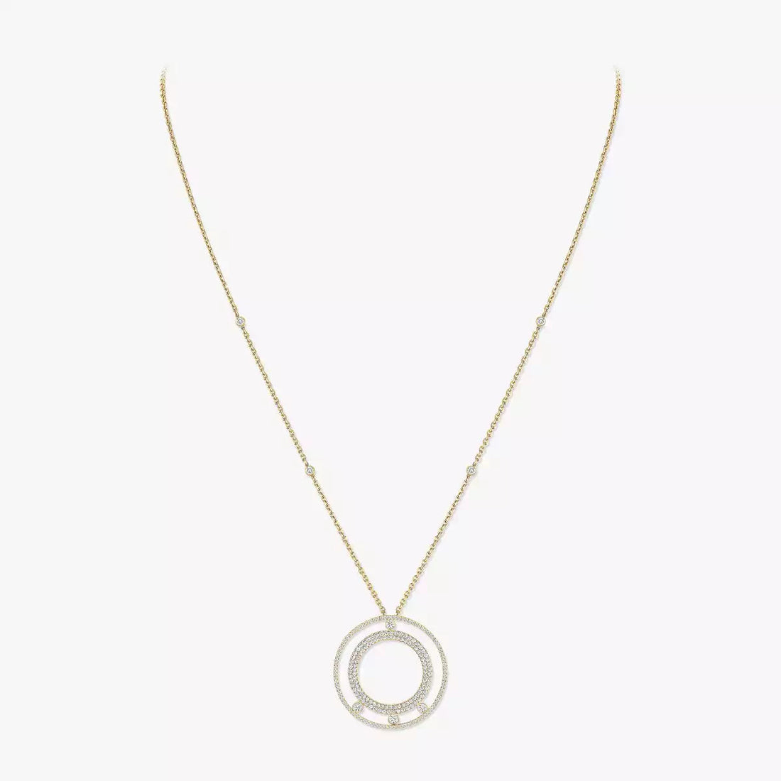 [Super CiCi]Move Romane Long Pave_-Set Diamond Necklace