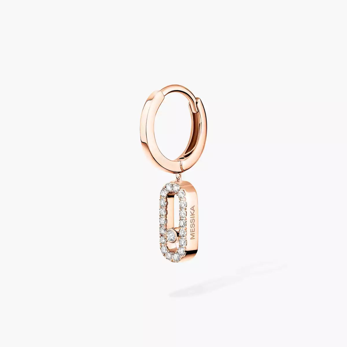 [Super CiCi]Move Uno Single Diamond Hoop Earring