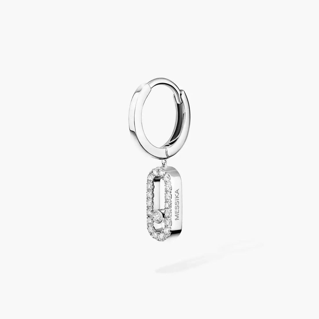 [Super CiCi]Move Uno Single Diamond Hoop Earring