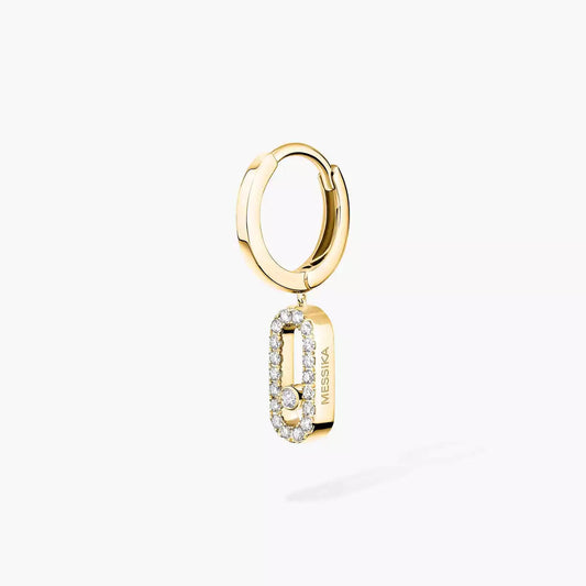 [Super CiCi]Move Uno Single Diamond Hoop Earring