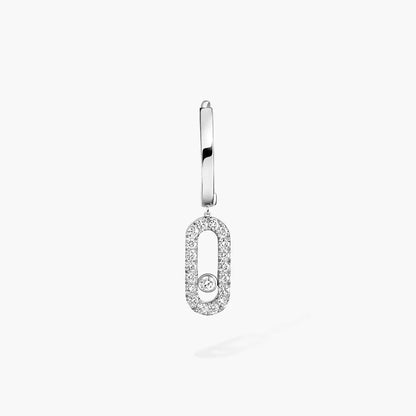 [Super CiCi]Move Uno Single Diamond Hoop Earring