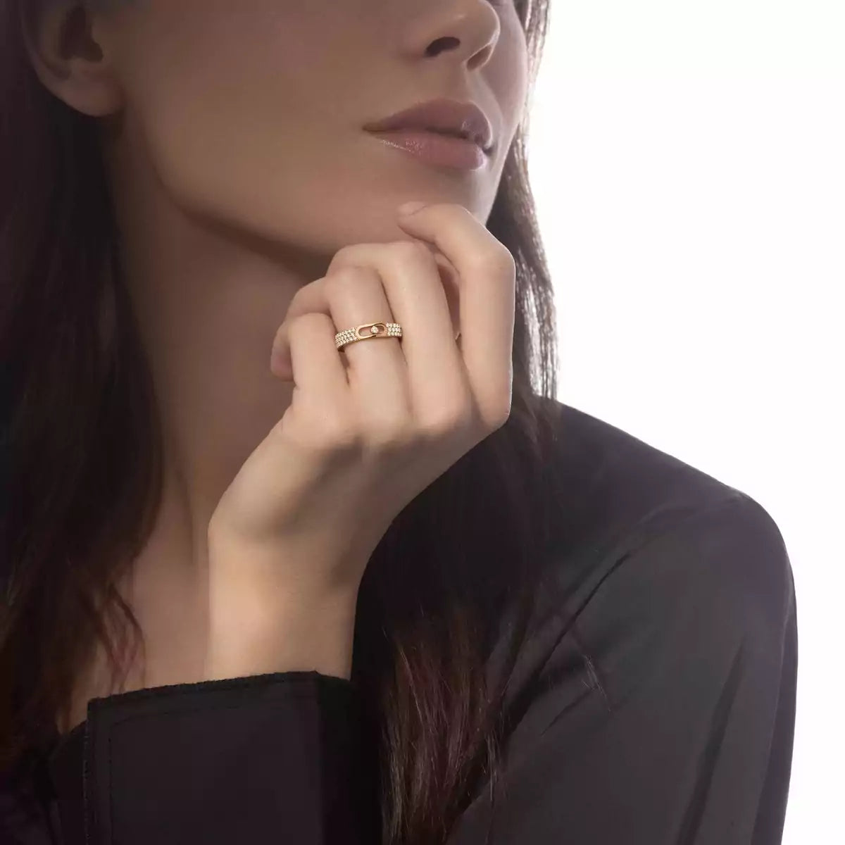 [Super CiCi]Move Joaillerie Pave Diamond Wedding Ring