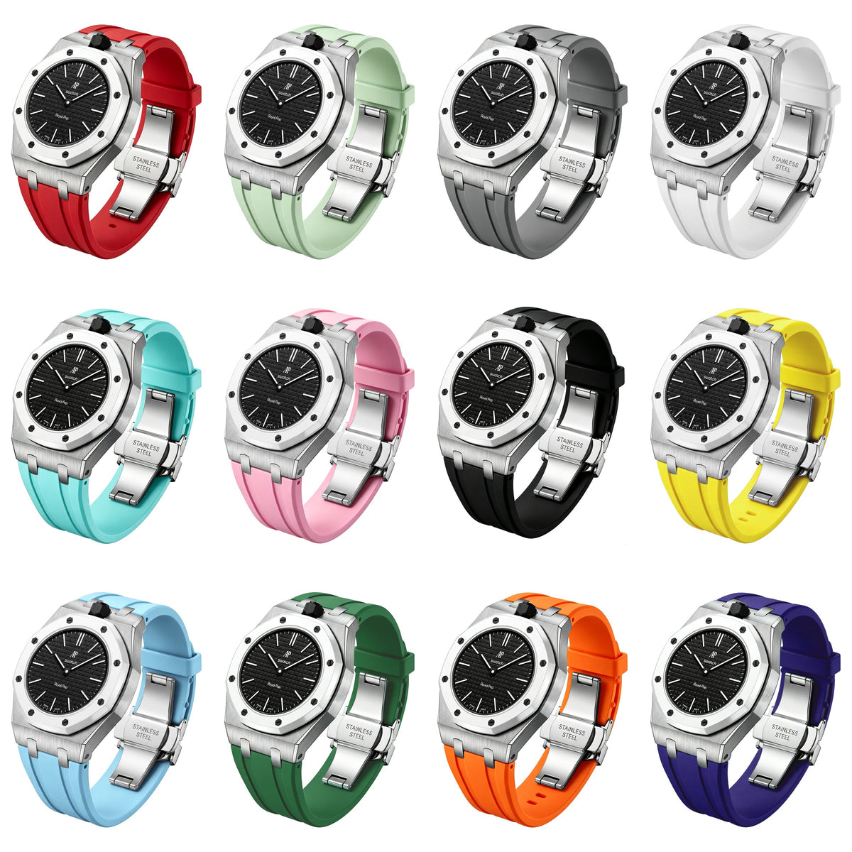 [Super CiCi]Royal Oak Pop Exclusive Steel Case & Silicone Strap With Cradle