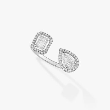 [Super CiCi]My Twin Toi & Moi Silver Diamond Ring
