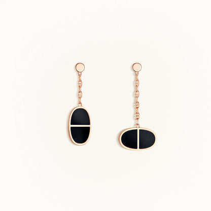 [Super CiCi ]CHAINE VERSO BLACK CERAMIC EARRINGS