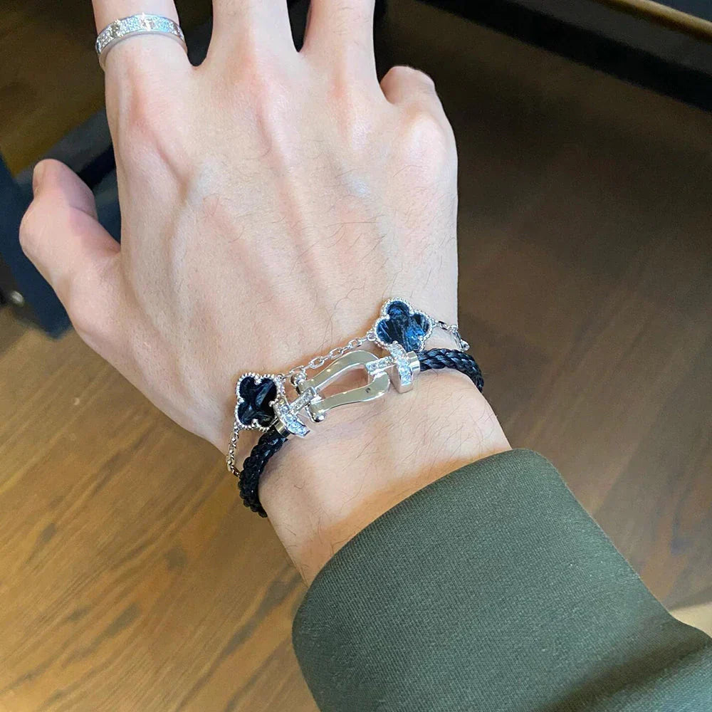[Super CiCi ]CLOVER 5 MOTIF PIETERSITE BRACELET COLLECTION