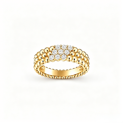 [Super CiCi] THREE-ROW DIAMOND RING
