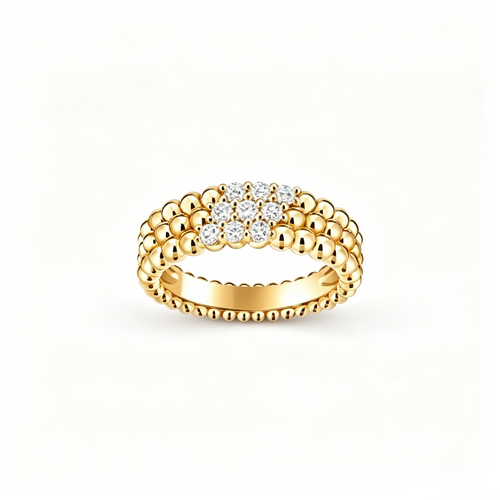 [Super CiCi] THREE-ROW DIAMOND RING
