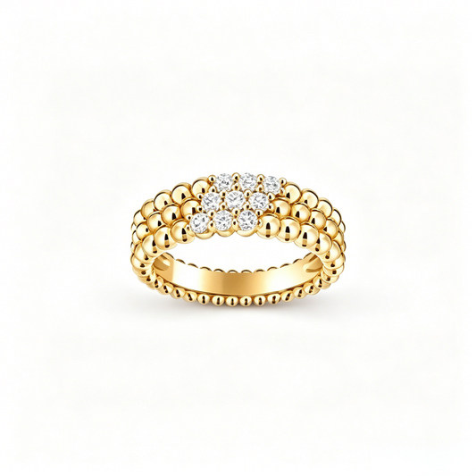 [Super CiCi] THREE-ROW DIAMOND RING