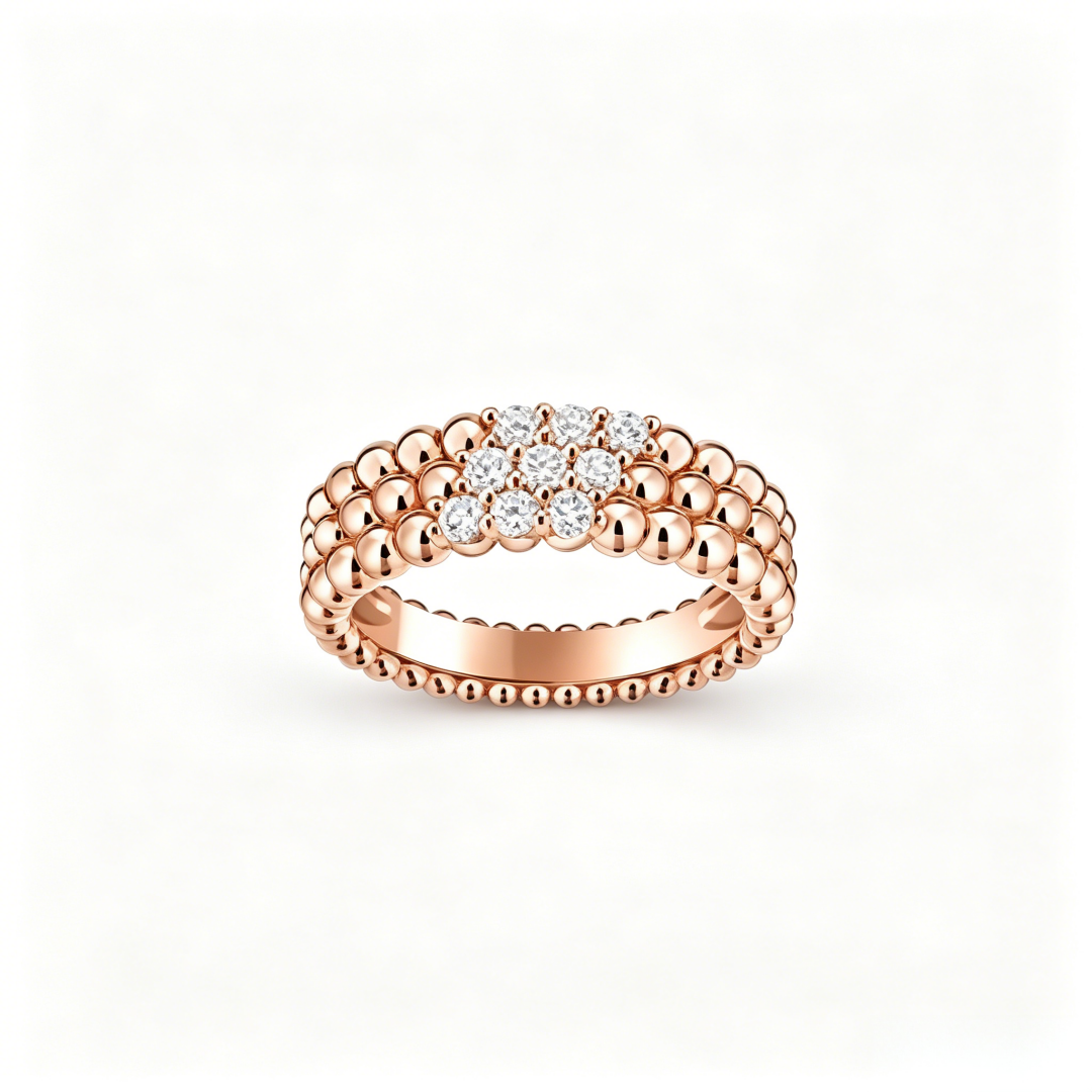 [Super CiCi] THREE-ROW DIAMOND RING