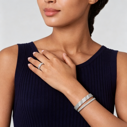 [Super CiCi] THREE-ROW DIAMOND RING