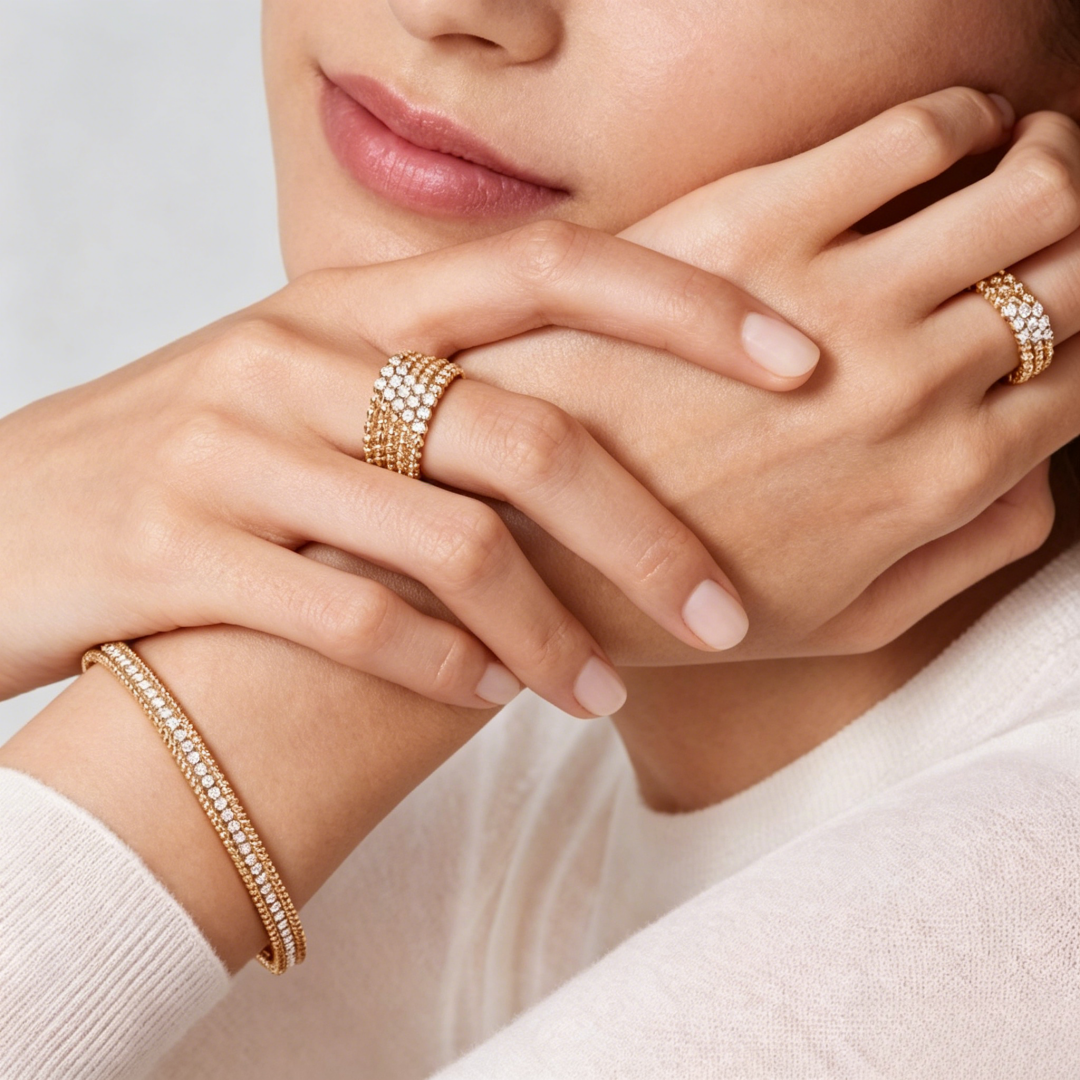[Super CiCi] THREE-ROW DIAMOND RING