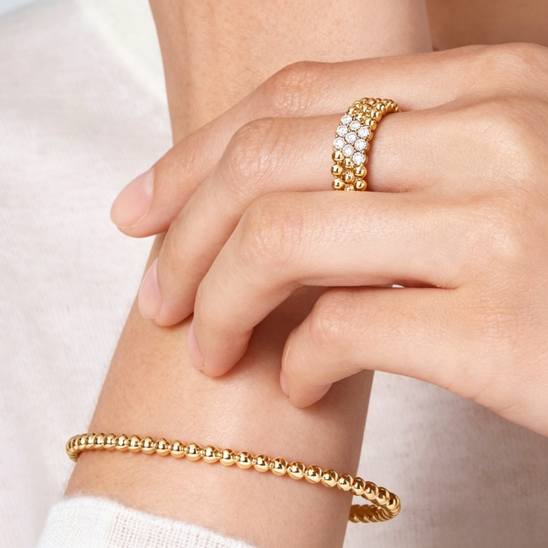 [Super CiCi] THREE-ROW DIAMOND RING