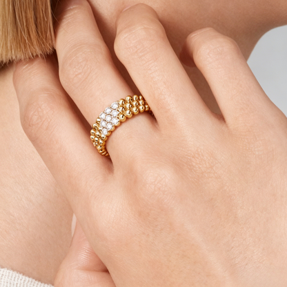 [Super CiCi] THREE-ROW DIAMOND RING