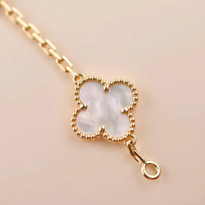 [Super CiCi ]CLOVER WHITE PEARL MOP 5 MOTIF BRACELET COLLECTION