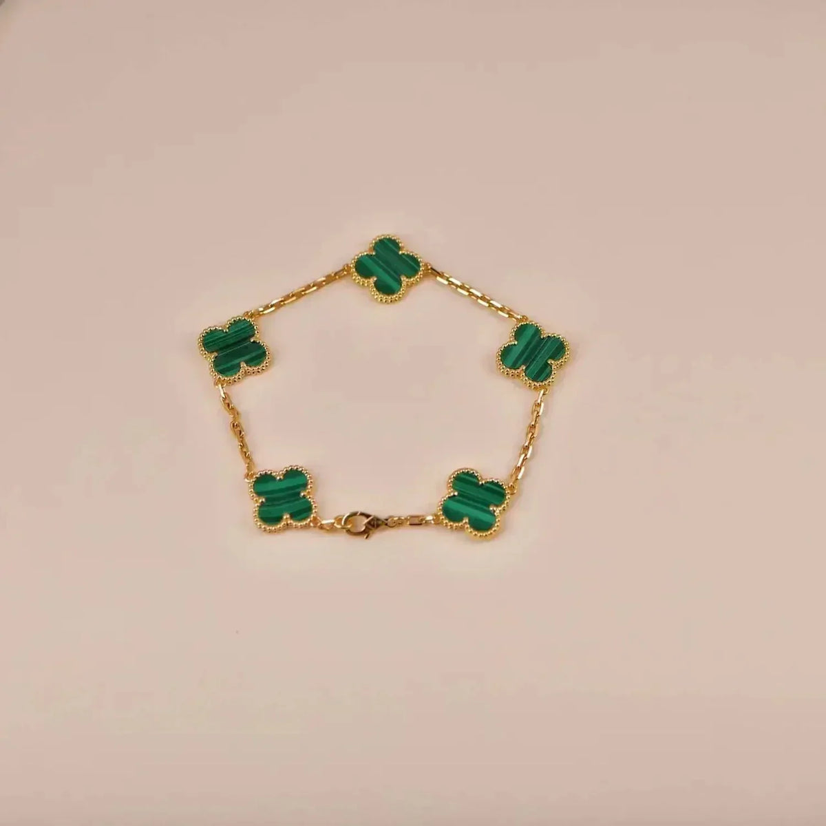 [Super CiCi ] CLOVER 5 MOTIF MALACHITE BRACELET COLLECTION