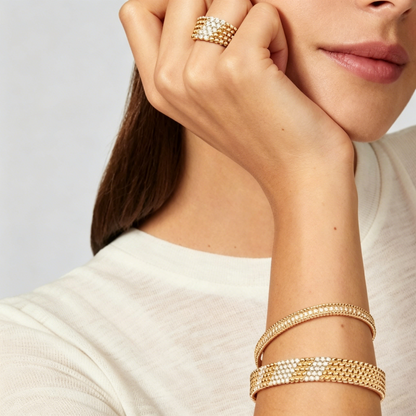 [Super CiCi]  FIVE-ROW DIAMOND BRACELET