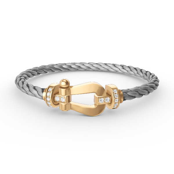 [Super CiCi ]FORCE LARGE HORSESHOE HALF DIAMOND BRACELET GOLD