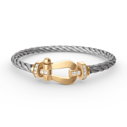 [Super CiCi ]FORCE LARGE HORSESHOE HALF DIAMOND BRACELET GOLD