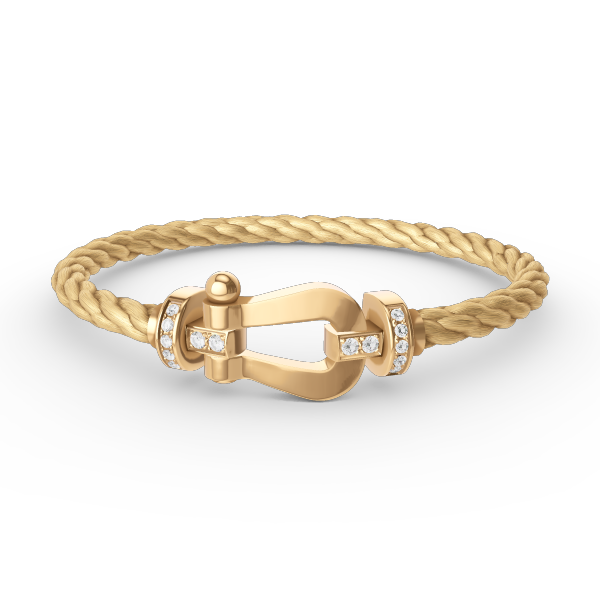 [Super CiCi ]FORCE LARGE HORSESHOE HALF DIAMOND BRACELET GOLD