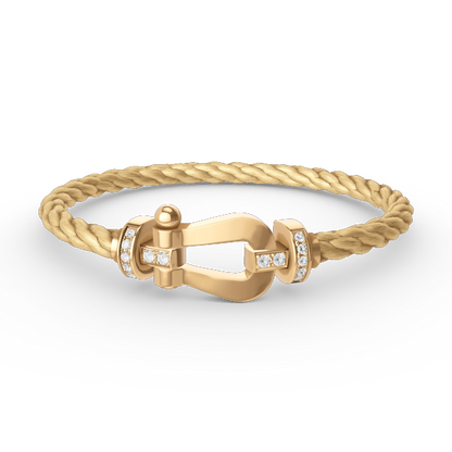 [Super CiCi ]FORCE LARGE HORSESHOE HALF DIAMOND BRACELET GOLD