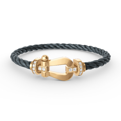 [Super CiCi ]FORCE LARGE HORSESHOE HALF DIAMOND BRACELET GOLD
